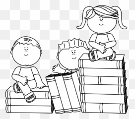 Download Children Clipart Black And White - Books My Cute Graphics School png
