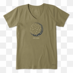Womenu0027s Crescent Moon Daisies Crusher Vee Life Is Good Png Transparent