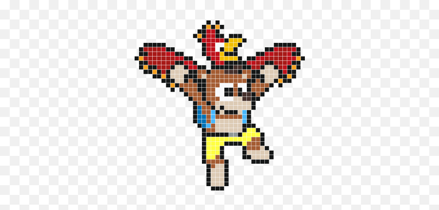 Banjo - Kazooie Minecraft Banjo Kazooie Pixel Art Png,Banjo Kazooie Png