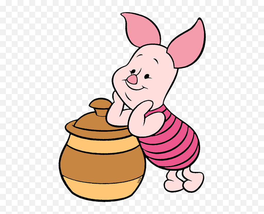 Piglet With Honey Pot Clipart - Piglet Winnie The Pooh Clipart Png,Honey Pot Png