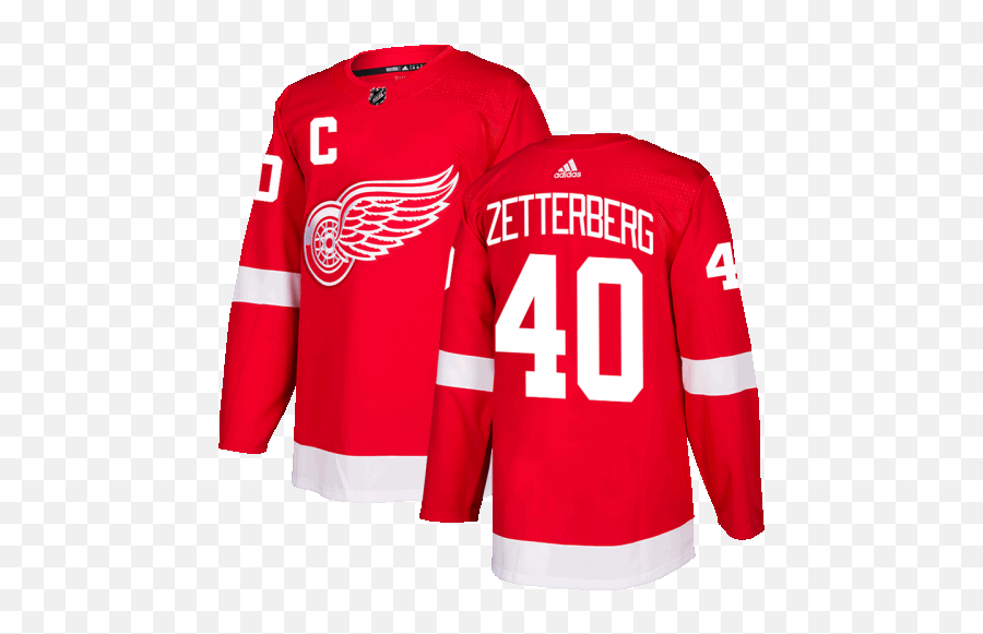 Adidas Detroit Red Wings Henrik Zetterberg Authentic Pro - Long Sleeve Png,Detroit Red Wings Logo Png