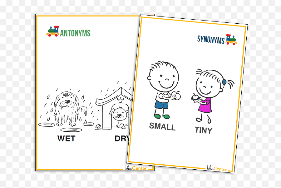 Synonyms And Antonyms Coloring Sheets - Dot Png,Antonym For Transparent