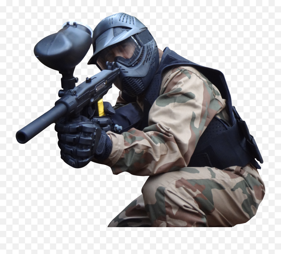 Paintball Png Transparent Image - Man With A Paintball Gun,Paintball Png