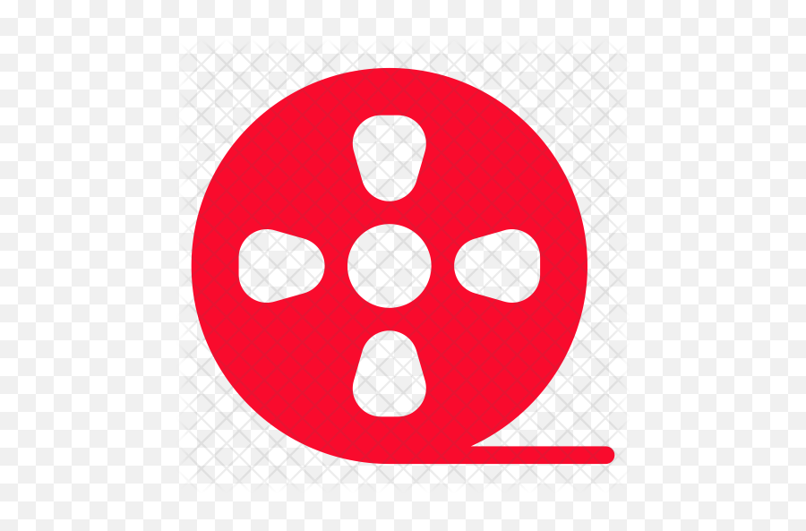 Film Reel Icon - Red Film Reel Icon Png,Movie Reel Flat Icon