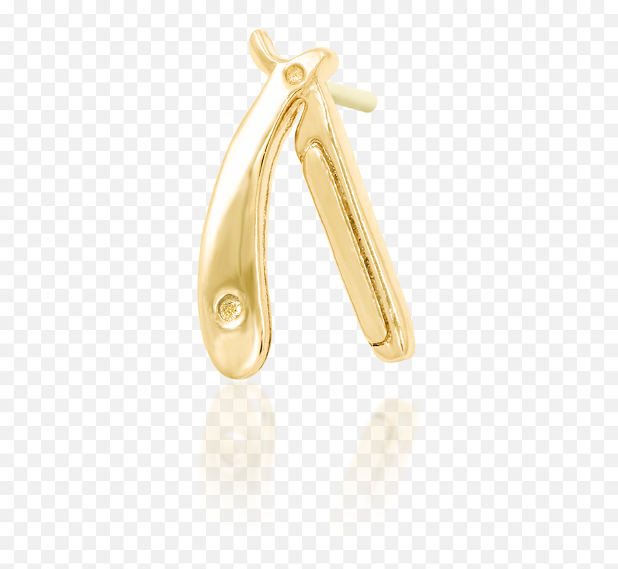 Straight Razor In 14k Gold By Junipurr U2013 Pierced - Solid Png,Straight Razor Icon