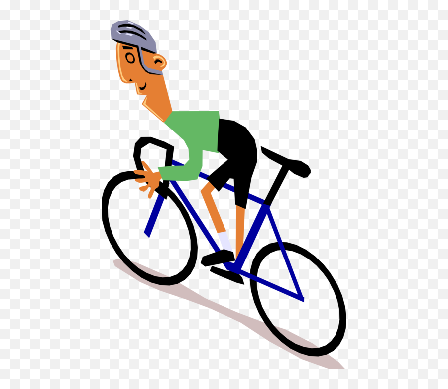Vector Illustration Of Racing Cyclist Rides His Bicycle - Clip Art Png,Cycling Icon Vector
