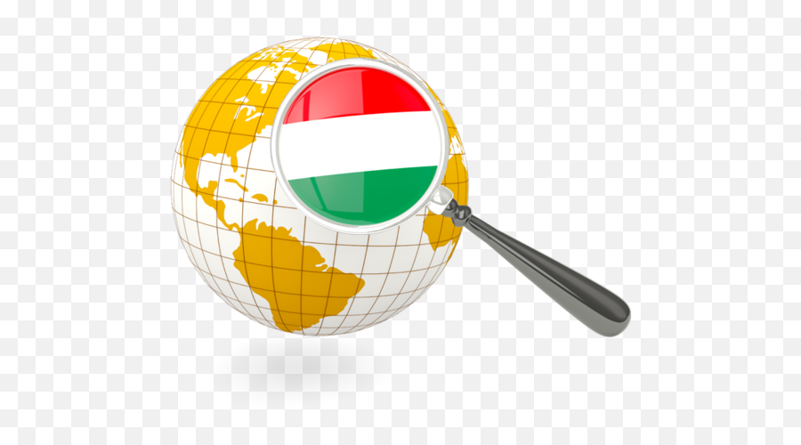 Magnified Flag With Globe Illustration Of Hungary - Globe Germany Png,Hot Spot Icon