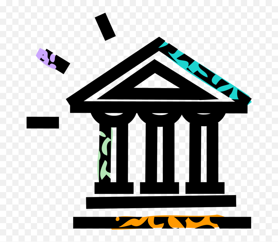 Bank Symbol With Columns - Vector Image Png,Bank Icon Vector