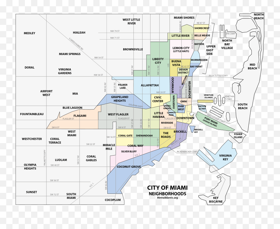 Riverside - Miami Neighborhood Map Png,Miami Png