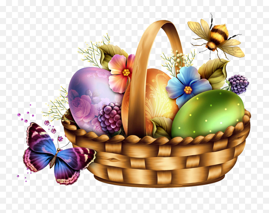 Clipart Png Happy Easter Day - Easter Egg Basket Png,Happy Easter Png