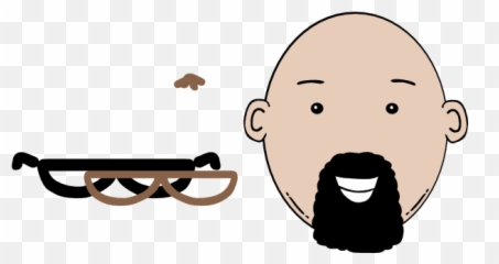Beard Clipart Face Cartoon - Bald Guy With Head png