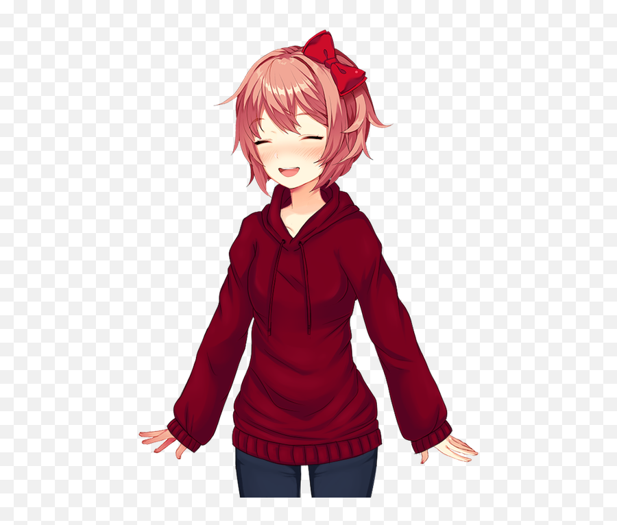 Sayori Hoodie Edit Hope You - Sayori Ddlc Casual Outfit Png,Sayori Png