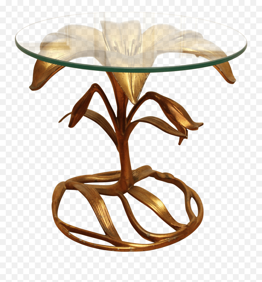 Arthur Court Gilded Lily Side Table - Coffee Table Png,Side Table Png