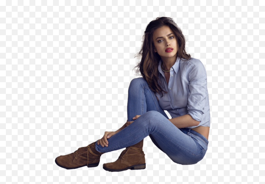 Girl In Blue Jeans Sitting Png Official Psds - Irina Shayk Png,Fashion Model Png