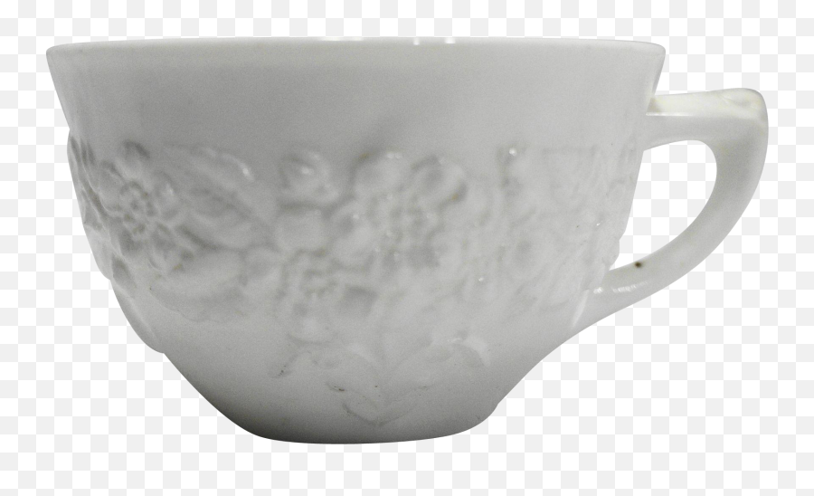 Orange Blossom White Milk Glass Cup - Coffee Cup Png,Milk Glass Png