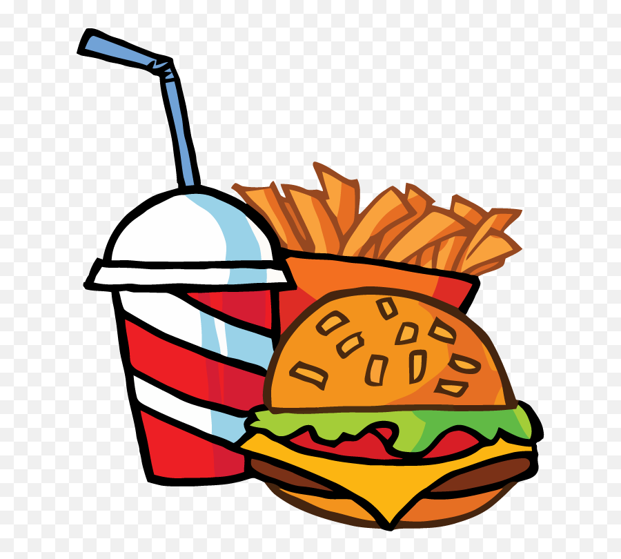 Fast Food Cheeseburger Drink - Easy Junk Food Drawing Png,Cartoon Food Png