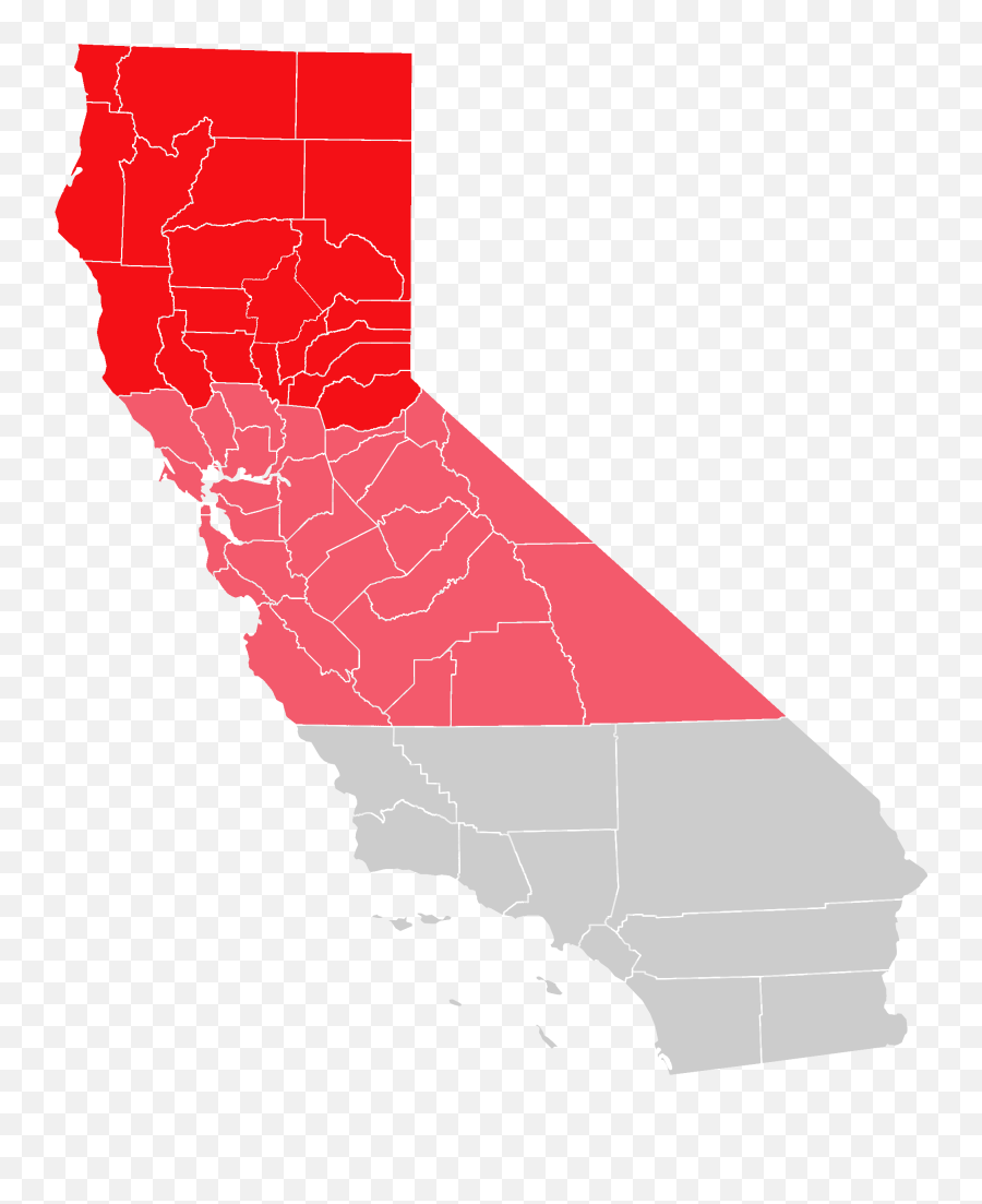 Map Of Northern And Upstate - California Covid Tier Map Png,California Map Png