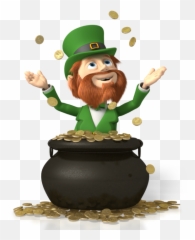 Leprechaun Animation Clover Clip Art - Animated Pot Of Gold png