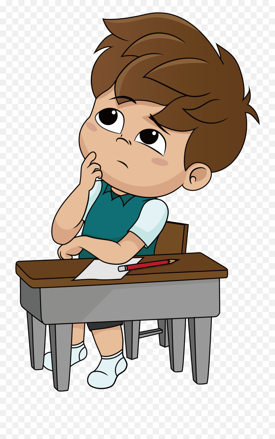 Thinking Little Boy Clipart - Boy Thinking Clipart Png,Little Boy Png