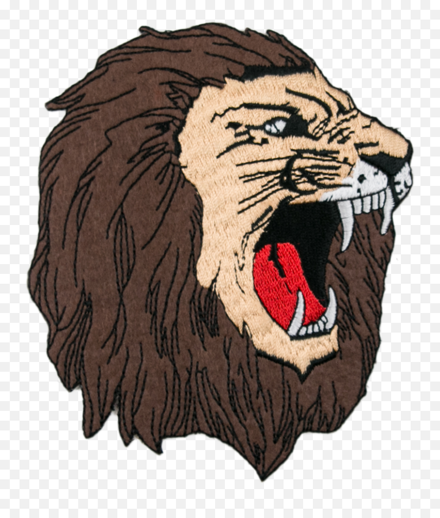 1236 Lion Head Patch 5 - Masai Lion Png,Lion Head Transparent