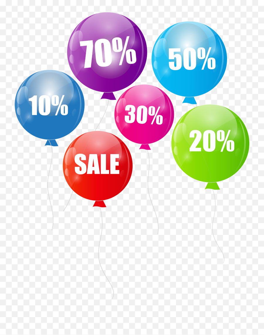 Download Discount Sale Balloons Transparent Png Clip Art - Discount Balloons Png,Balloons Transparent