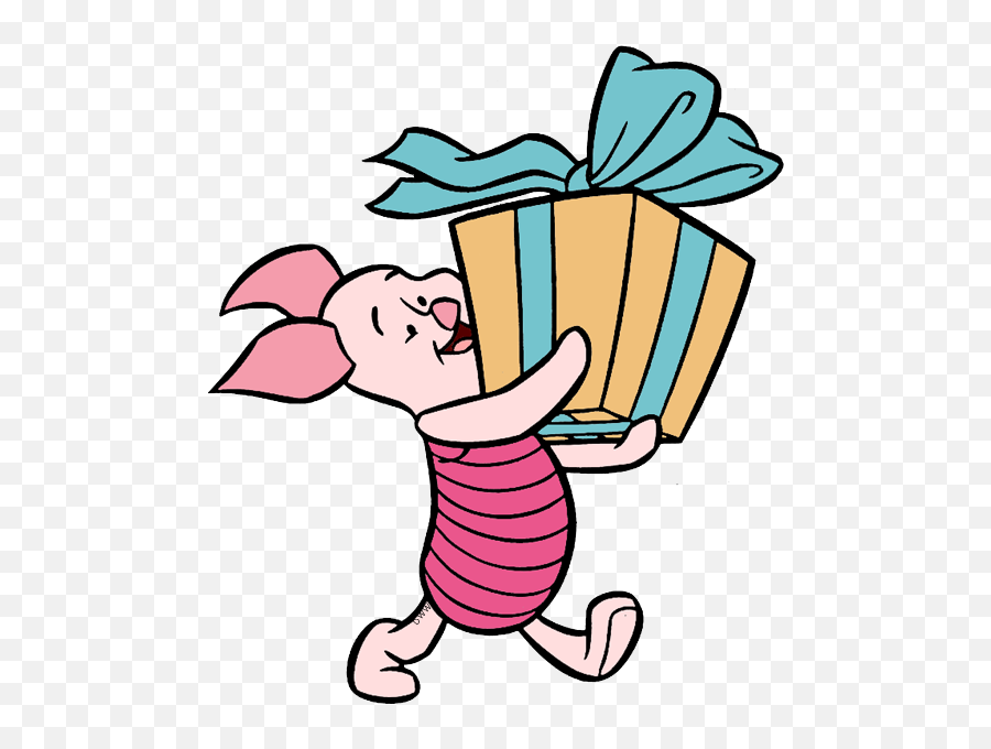 Disney Piglet Clipart - Winne The Pooh And Piglet Baby Gif Piglet Winnie The Pooh With Present Png,Piglet Png