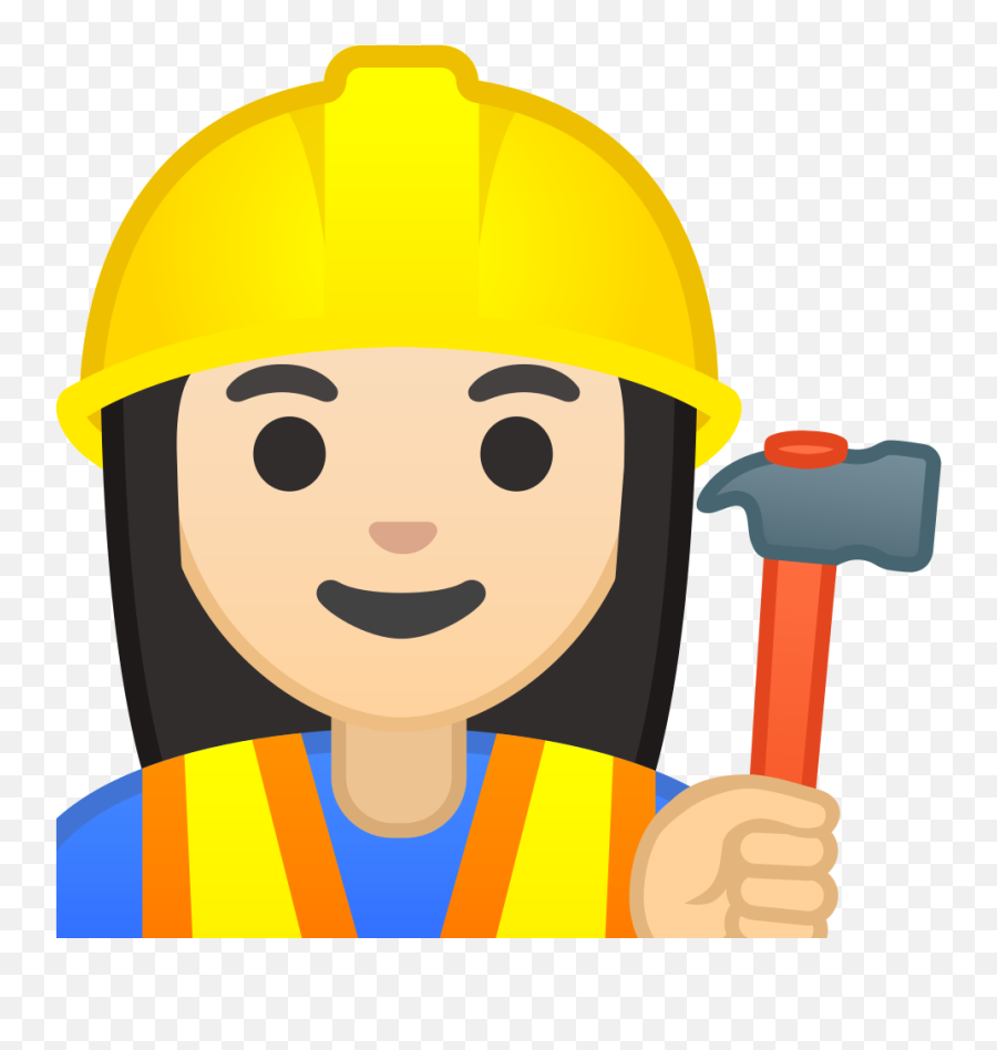 Woman Construction Worker Light Skin Tone Icon Noto Emoji - Construction Worker Emoji Png,Hard Hat Icon Png