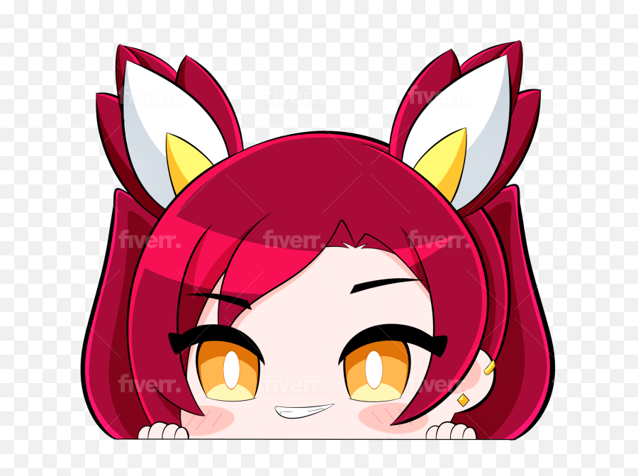 Draw Chibi Anime Peeking For Cover Photo Or Merch Sticker By - Fictional Character Png,Star Guardian Ahri Icon