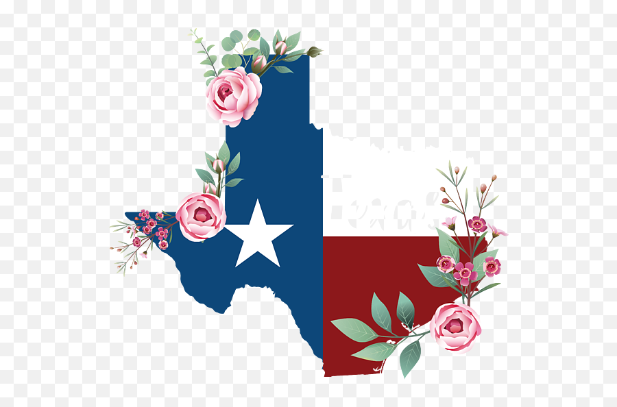 Texas Flag Flowers Cute Apparel Womenu0027s T - Shirt For Sale By Denmark And Texas Png,Texas Flag Icon
