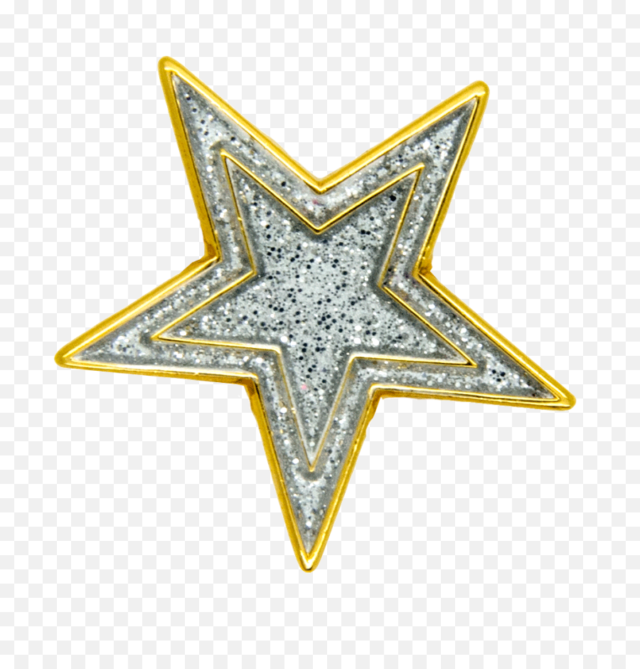 Star Pin Silver - Circle Png,Gold Glitter Star Png