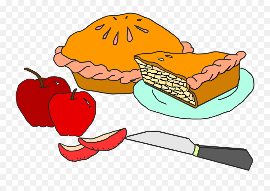 Apple Pie Dessert - Apple Pie On Thanksgiving Cartoon Png,Apple Pie Png