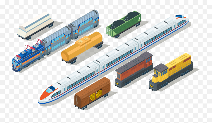 Train And Rail Industry - Train Isometric Png,Train Png