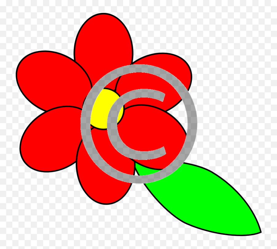 Six Red Petals - Flower Outline Png,Flower Petals Png