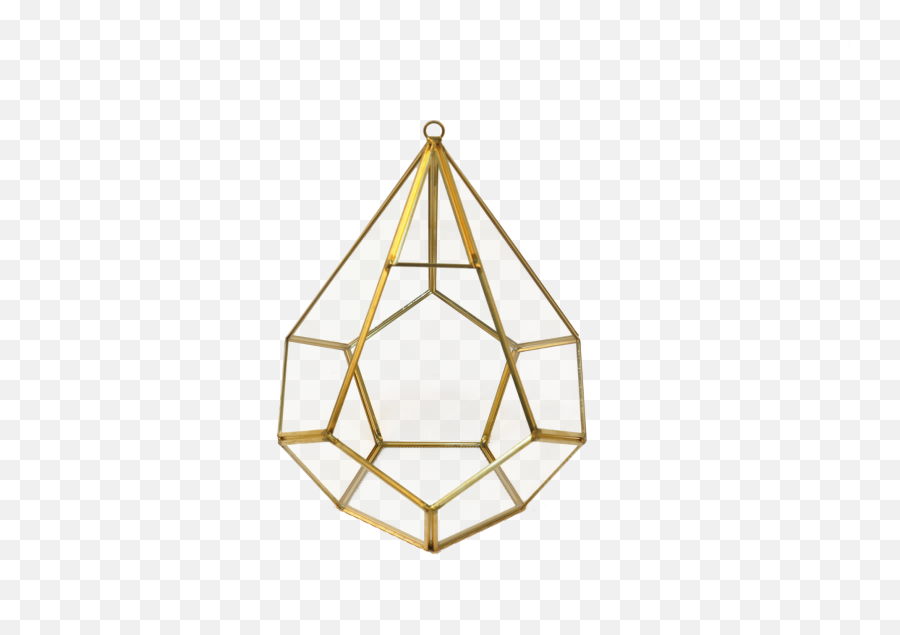 Hanging Diamond Teardrop Shape Gold Plant Terrarium - Plant Gold Geometric Shapes Png,Teardrop Png