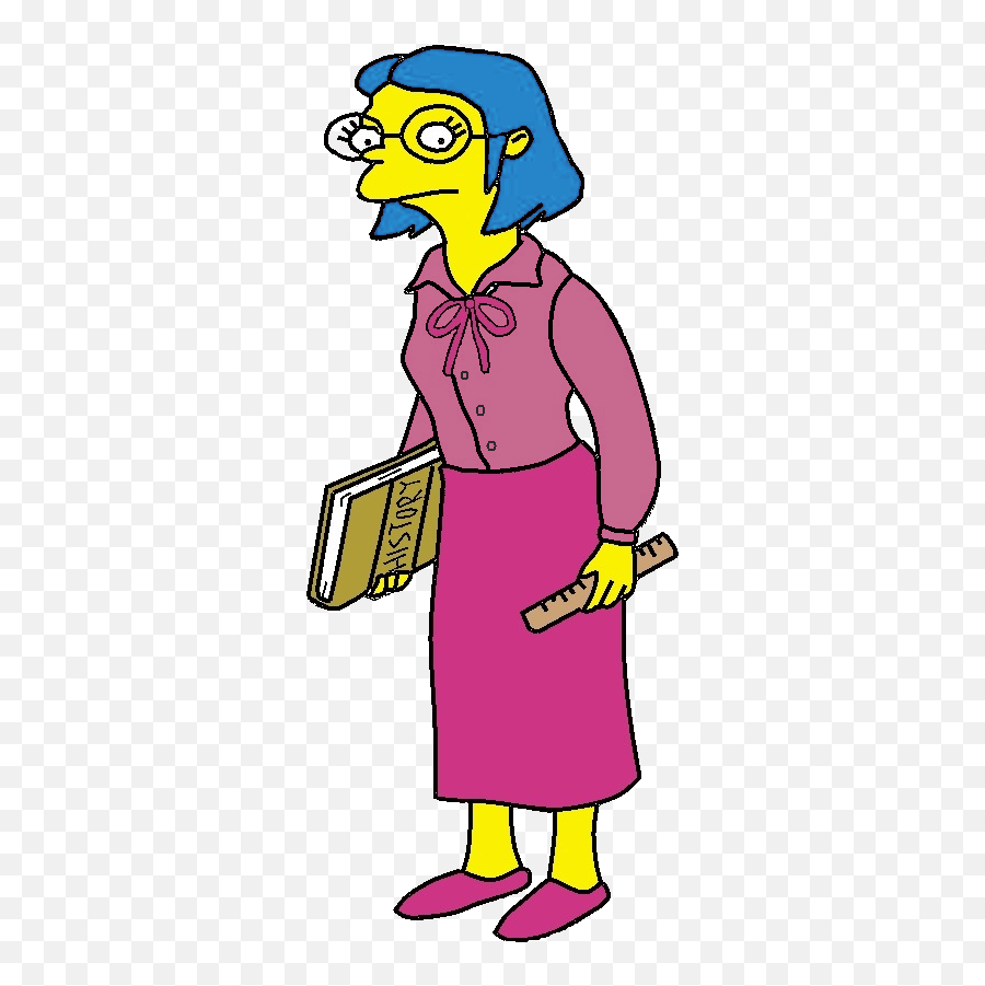 Download Elizabeth Hoover Blue Hair The Simpsons Show - Miss Hoover Blue Hair Png,The Simpsons Png