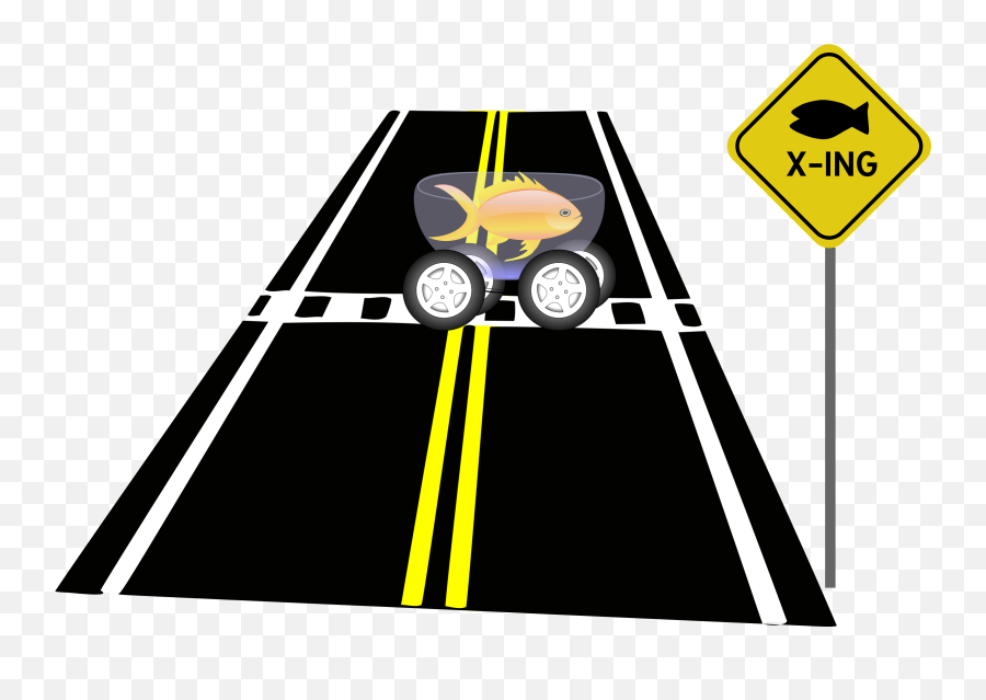 Download Fish Crossing Png Transparent Library - Crossing A Fish Crossing Road Sign,Road Clipart Png