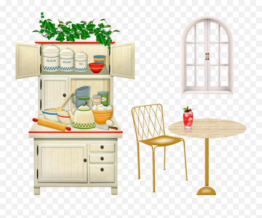 Vintage Kitchen Cooking Window - Meja Dapur Kartun Png,Kitchen Png