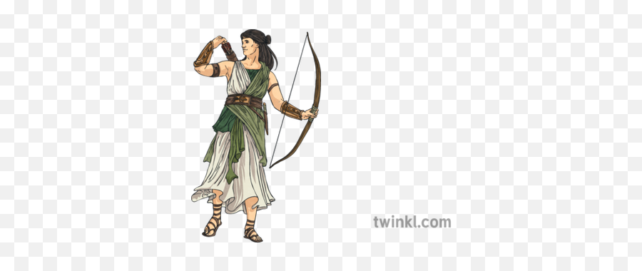 Artemis Greek Mythology Goddess Bow Hunt Mps Ks2 - Illustration Png,Artemis Png