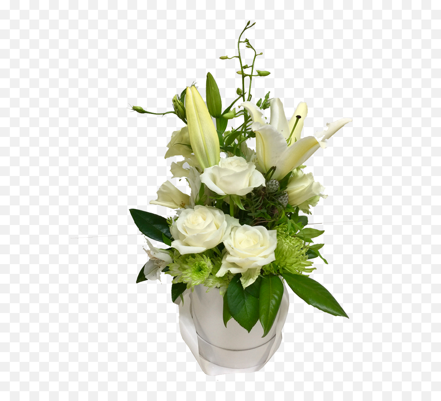 White Lily Arrangement - Garden Roses Png,White Lily Png