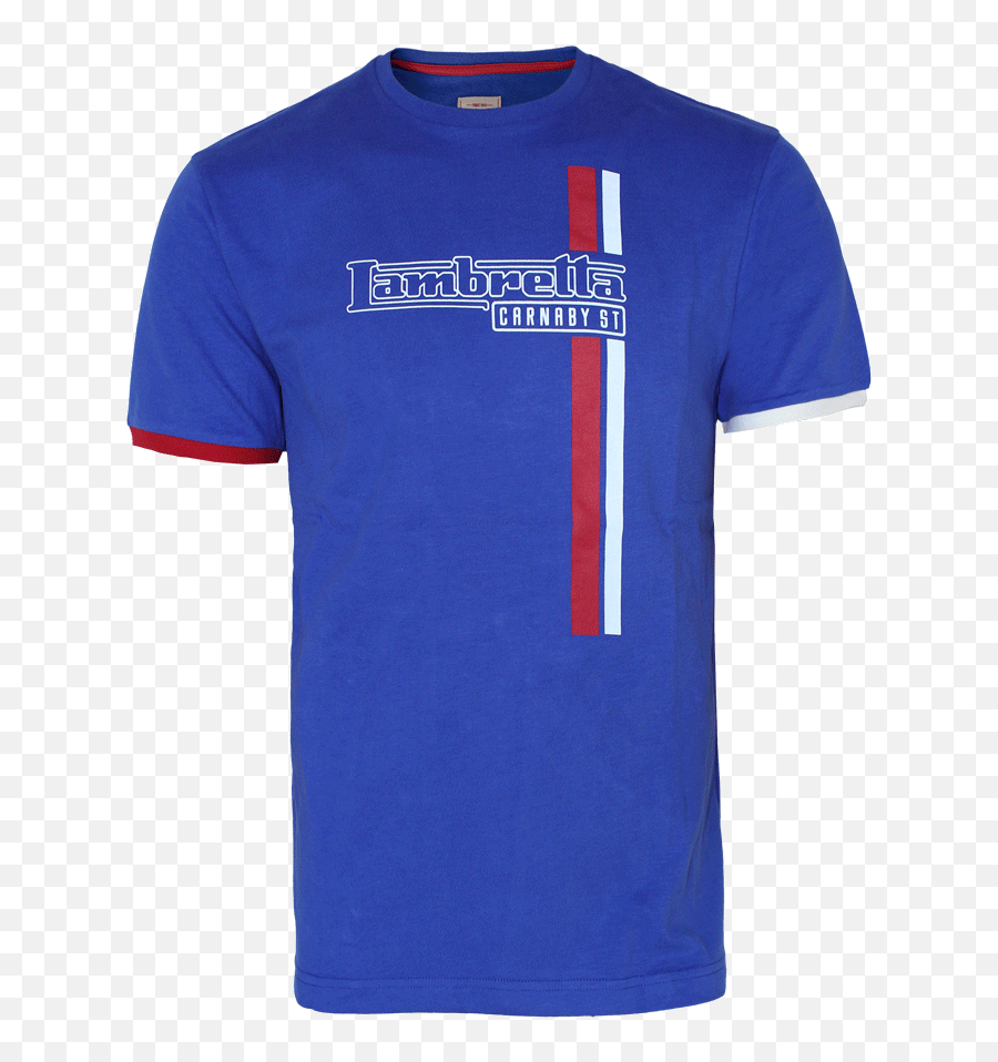 Lambretta Stripe Logo T - Shirt Electric Blue Active Shirt Png,Stripe Logo Png