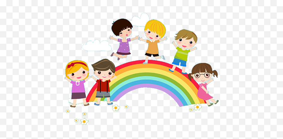 Download Child Clipart Peace - Child Rainbow Png Png Image Children With Rainbow Background Clipart,Children Clipart Png