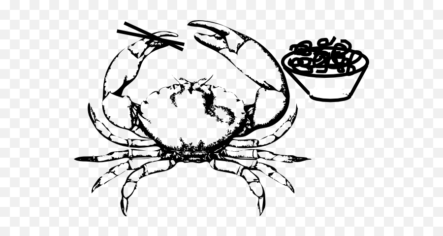 Crab Eating Noodles Png Clip Arts For Web - Clip Arts Free Drawing Crab Black And White,Crab Clipart Png
