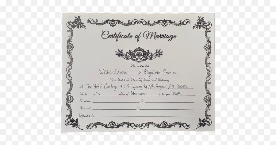American Horror Story Hotel Countessu0027 Certificate Of Marriage - Place Of Marriage Certificate Png,American Horror Story Logo