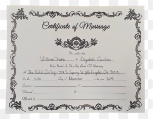 American Horror Story Hotel Countessu0027 Certificate Of Marriage - Place Of png