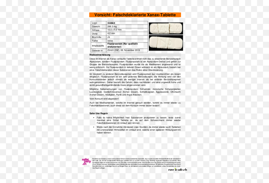 Drugsdataorg Formely Ecstasydata Test Details Result - Document Png,Xanax Png