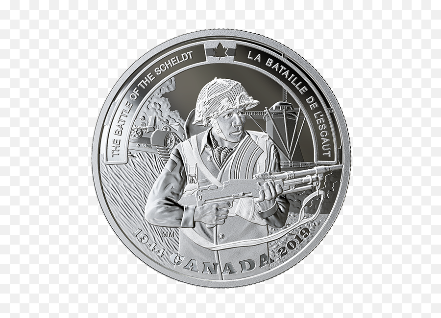 2019 1 Oz Canada Second World War Battlefront The Battle Of Scheldt 9999 Silver Proof Coin - Herdenkingsmunt 75 Jaar Bevrijding Png,Battlefront 2 Logo Png
