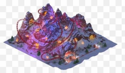 Christmas Roller Coaster - Winter Amusement Park Png,Roller Coaster Png