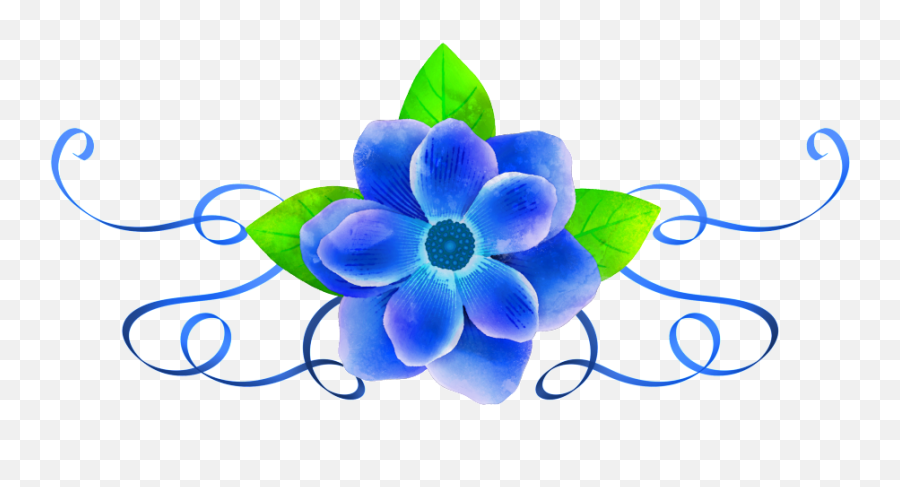 Hand Painted Dark Blue Flowers Png - Anemone,Blue Flowers Png