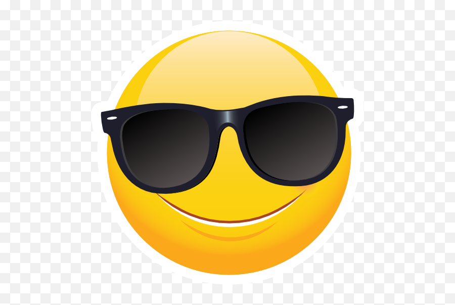 Cute Sunglasses Emoji Sticker - Smiley Png,Sunglasses Emoji Transparent