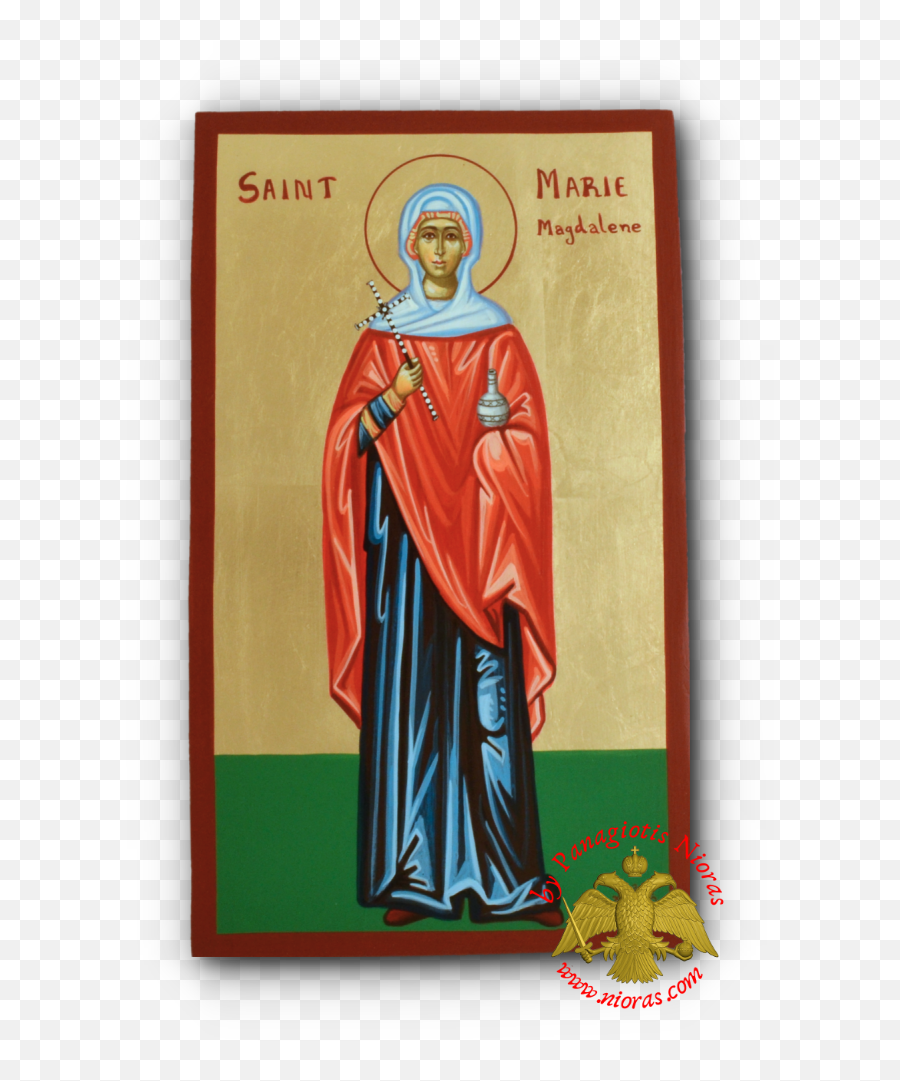 Orthodox Icon St Mary Magdalene Handpainted English Inscription Maria Magdalena Png Greek